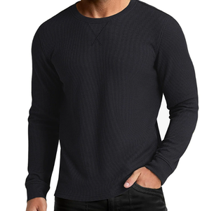 Nueva Camiseta de Manga Larga con Cuello Redondo para Hombre, Estilo Europeo y Americano, Moda Otoño Invierno, Tejido Waffle - Product Image 3