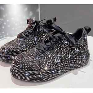 Zapatos Casuales para Mujer 2026, Zapatos Planos con Cordones y Plataforma, Zapatillas Deportivas para Mujer y Señora, Zapatillas con Pedrería - Product Image 4