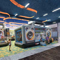 Château Gonflable Interactif Disco pour Adultes, Boîte à Musique Rétro, Structure de Danse et de Saut pour Fêtes