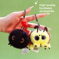 Nouveau Porte-clés Insecte Mignon du Jardin, Pendentif Peluche Super Douce Abeille Moustique Araignée avec Boucle de Suspension, Cadeau en Gros