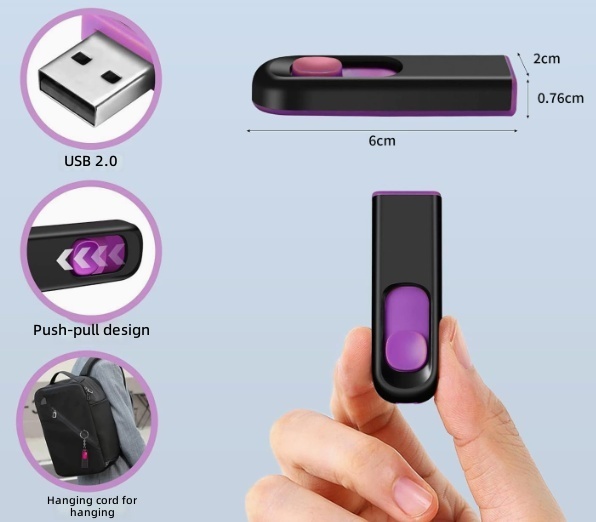 Custom Logo Push Pull USB Flash Drive 3.0/2.0 Free Logo Mockup Retractable Plastic Memory Stick Bulk Business Promotional Gift