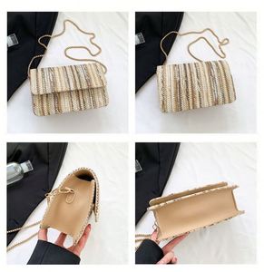Bolso de Rafia Tejido a Mano Ecológico, Bolso de Paja con Rayas Coloridas Arcoíris, Bolsos de Hombro de Lujo para la Playa de Verano - Product Image 2