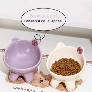 Ciotola per Gatti in Ceramica Adorabile e Creativa con Bordo Inclinato e Gambe Alte per Proteggere il Collo, Ciotola per Cibo per <span class=keywords><strong>Cani</strong></span> e Gatti di Piccola e Media Taglia - Product Image 3