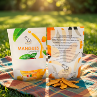 Sachet d'emballage pour fruits secs imprimé avec logo (ananas, pêche, fraise, citron, mangue) – Pochette verticale en kraft blanc avec fermeture éclair et fenêtre