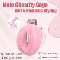 Cage de chasteté pour homme avec vagin réaliste souple et vulve Cobra, en TPE plat respirant, produits SM