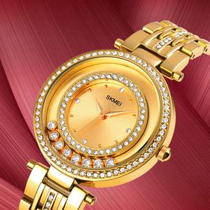 Montre de luxe pour femmes d'affaires Skmei 1740, verre exquis, incrustation de diamants d'eau, perle roulante créative, pointeur à quartz de loisirs - Product Image 5