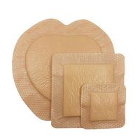 Vendaje de espuma de silicona con/sin borde 4 "x 4", vendaje adhesivo altamente absorbente para heridas, almohadillas cortables para el cuidado de heridas