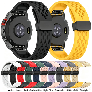 Bracelet réglable étanche en caoutchouc avec boucle magnétique pour <span class=keywords><strong>Garmin</strong></span> <span class=keywords><strong>Fenix</strong></span> <span class=keywords><strong>Enduro</strong></span> <span class=keywords><strong>2</strong></span> 3 Tactix8 47mm, à libération rapide 26mm 22mm 20mm - Product Image 2