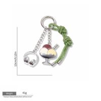 EDGE Porte-clés crème glacée, pendentif dessert mignon, breloque casque audio, cordon en strass, bijou de mode, breloque de sac pour femme