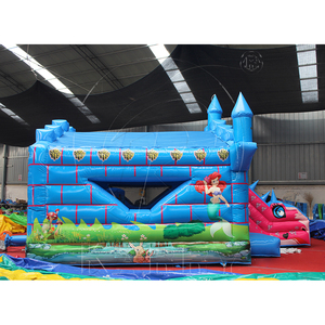 Công chúa màu xanh bouncy lâu đài MOONWALK <span class=keywords><strong>Inflatable</strong></span> <span class=keywords><strong>Bouncer</strong></span> với trượt rừng <span class=keywords><strong>Inflatable</strong></span> nhà bị trả lại Como trượt nảy lâu đài PVC - Product Image 2