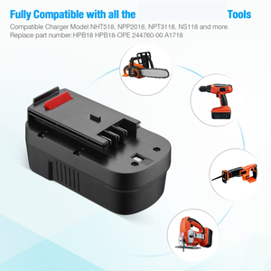 3700mAh18v交換用リチウムイオン充電式18ボルトリチウムイオン電動工具バッテリーパック (ブラックおよびデッカーHPB18電動工具用) - Product Image 6