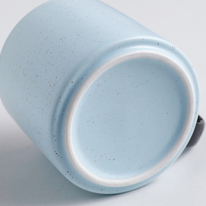 Custom 13oz Minimalist Blue <strong>Yellow</strong> Pink White Ceramic Speckled Coffee <strong>Mug</strong> With Black Handle - Product Image 5