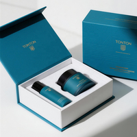 Boîte magnétique personnalisée et boîte cadeau blanc ivoire pour ensemble de soins de la peau et emballage de luxe, revêtement en papier de qualité supérieure