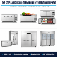 Table de travail réfrigérée tout-en-un pour cuisine commerciale, avec congélateur sous comptoir, table de préparation pour pizzas et sandwichs ChefBase