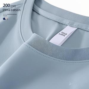 T-shirt a compressione morbida 60% di alta qualità 100% cotone nero <span class=keywords><strong>con</strong></span> stampa personalizzata del logo, magliette bianche da uomo. - Product Image 1