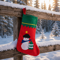 Chaussettes de Noël en feutre écologiques et durables, décorations murales, sacs cadeaux pour bonbons et fournitures de Noël