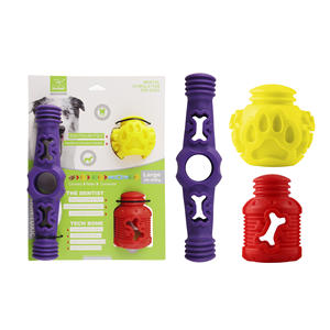 Giocattolo per cani 3 pezzi TPR trattamento interattivo dispensazione cane Chew Puzzle Set eco-friendly palla Stick Tower - Product Image 1