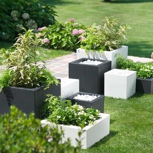 Maceta Cuadrada de Resina de 12 Pulgadas, Resistente al Agua, Decoración de Jardín, Jardinera para Exteriores - Product Image 1