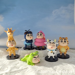 Figura de PVC de dibujos animados, 6.ª generación, 6 estilos, Crayon <span class=keywords><strong>Shin</strong></span>-Chan, animales japoneses disfrazados de jirafa, rana, vaca lechera, Gashapon, adorno, maternidad - Product Image 1