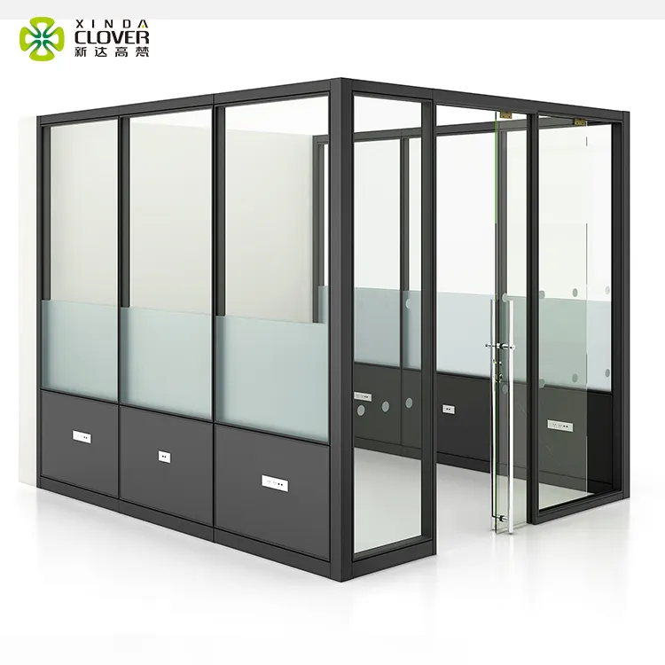 BIFMA zertifizierte Xinda Clover Aluminium Profil Glas kabinen Büro Trennwand Preise