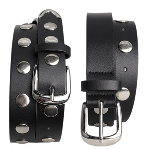 Vente chaude Personnalisé Femmes Punk Style Rivet Mode À La Mode À La Mode Rue Robe Jeans Polyvalent Pantalon Décontracté <span class=keywords><strong>Ceinture</strong></span> avec Boucle Épingle - Product Image 4