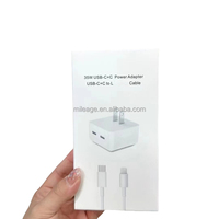 Cargadores PD de 35W de Alta Calidad 2 en 1 para iPhone 14 15 16 Pro Max, Adaptador con Enchufe para Reino Unido, Estados Unidos y Europa, Cargador Rápido USB-C de Doble Puerto Tipo C para Pared