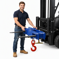 Attache de levage pour chariot élévateur à charge lourde 6600 lb, avec double poche pour fourche et boulons de centrage de sécurité, pour installations industrielles
