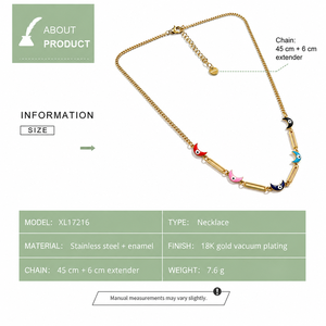 Collier en forme de croissant de lune en acier inoxydable avec options de couleur or et argent, chaîne réglable de 45 cm - Product Image 3