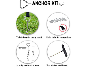 Bộ Neo Bạt Lò Xo Buộc Chặt Lều Kim Loại Bảo Vệ Sân Sau Đinh Xoắn Ốc Cắm Trại Ngoài Trời Đinh Vít Nối Đất Cọc Xoắn - Product Image 5