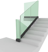 Système de balustrade en aluminium moderne pour balcon extérieur, avec garde-corps en verre sans cadre à profil en U, résistant à la rouille et aux UV