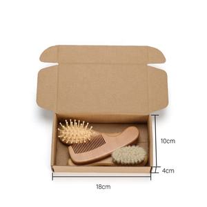 Cepillo de pelo de madera natural para bebé recién nacido Juego de cepillo y peine de madera para bebé - Product Image 4