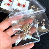 Sac de rangement de boucles d'oreilles en PVC transparent sac de bijoux anti-poussière et anti-oxydation avec fonction auto-scellante pour l'emballage de collier