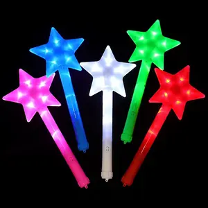 Knipperend Kid 'S Cadeau Speelgoed Gloeiende Fee Pentagram Flash Stick Licht Op Glow Sticks Magic Star Toverstaf Party Concert Xmas Halloween