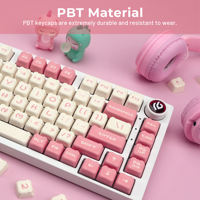 XVX Keycaps Strawberry Bear PBT Keycap Set 122-Key Customized Personalized Cute Mechanical Keyboard