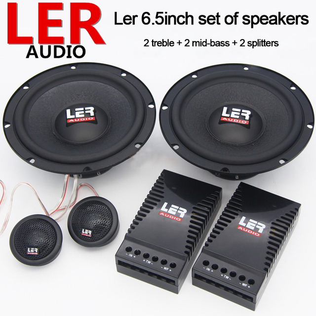 6.5 Inch Car Audio Speaker Set Front Door Upgrade 3-Way Hi/Mid/Bass Speaker with Crossover Clear Vocal Performance for Car Refit