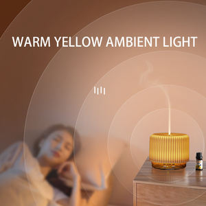 Ароматерапевтический диффузор из натурального дерева и керамики с теплым ночником - Product Image 5