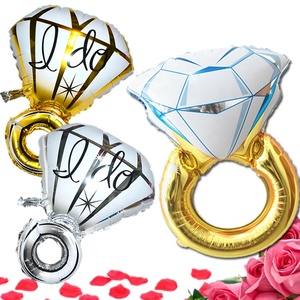 Día de San Valentín despedida de soltera decoración brillante gran anillo de diamantes mylar globos - Product Image 3