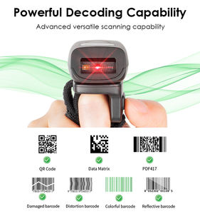 Escáner de código de barras FS03, miniescáner de anillo de dedo portátil, diente azul, 2D, Económico - Product Image 4