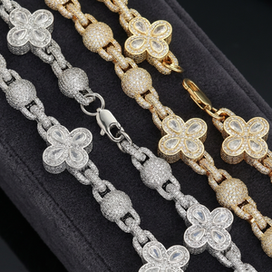 Joyería Fina Hip Hop, Pulsera de Cadena Unisex de Lujo con Moissanita en Forma de Corona de Plata de Ley 925 de 10 mm - Product Image 3