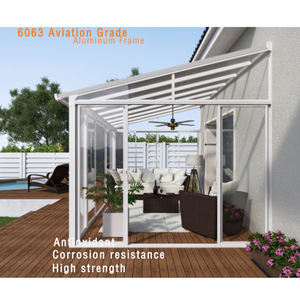 Cerramiento <span class=keywords><strong>de</strong></span> patio portátil solarium pre Fab pérgola independiente terrazas verticales ventanas casas <span class=keywords><strong>de</strong></span> vidrio - Product Image 3