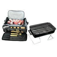Barbecue au charbon de bois portable pour le camping en plein air, la randonnée, de bonne qualité, style mini, barbecue de table avec sac
