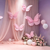 Lumières papillon simulées en papier crépon, grandes fleurs en papier crépon, style moderne minimaliste, accessoires de décoration pour la photographie de mariage