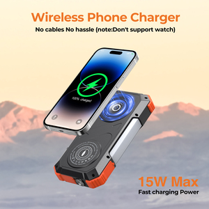 Batterie Externe Solaire 20 000 mAh avec Câble Rétractable, Chargeur Sans Fil et Lampe <span class=keywords><strong>de</strong></span> Camping – Nouveauté Tendance 2026 pour Urgences en Extérieur - Product Image 4