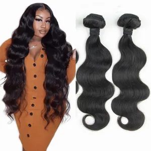 China Xu Chang Fabriek Body Wave Ruwe Menselijk Haar Inslag Uit Brazilië Haar Materiaal 12-30 "In Voorraad beste Kwaliteit Haar Bundels"