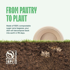 100% ciotole per zuppa monouso compostabili 12 once di piatti alimentari biodegradabili biodegradabili ecologici pesanti - Product Image 4