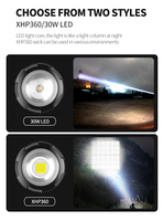 Lanterne de camping Helius P360 à queue télescopique rotative, rechargeable par USB, étanche, lampe torche tactique LED 1000+