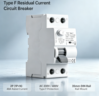 RCCB Tipe F 40A 30mA 2 Kutub 6KA Pemutus Sirkuit Arus Sisa YL9 RCD untuk Penggerak Kecepatan Variabel dan Inverter Peralatan Rumah Tangga