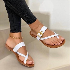 Sandalias Casuales de Verano para Mujer con Tira Ancha y Diseño Espigado de Espiga, Suela Plana - Product Image 2