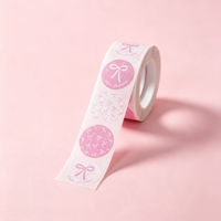 Étiquettes autocollantes rondes en vinyle durables pour l'emballage de cadeaux et les loisirs créatifs, personnalisables avec impression couleur