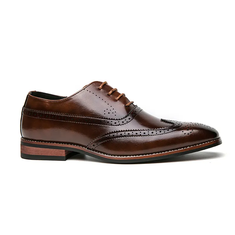 Mens <span class=keywords><strong>Handgemaakte</strong></span> Pu <span class=keywords><strong>Lederen</strong></span> Oxford Lace Up Full Brogue Formele Jurk Casual <span class=keywords><strong>Schoen</strong></span>